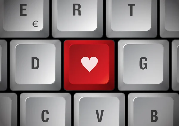 Клавиатура с сердцем — стоковое фото