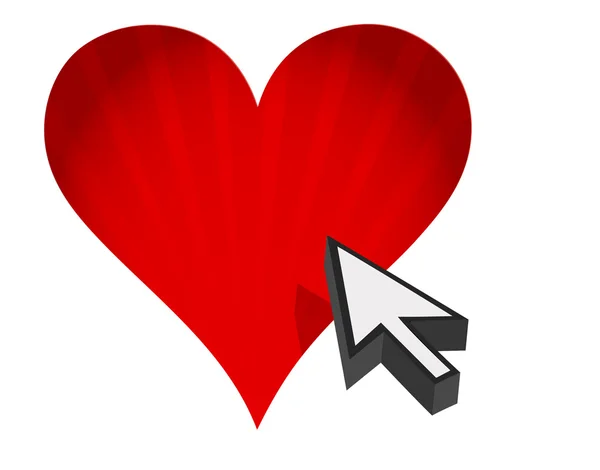 Сердца и стрелы - Интернет знакомств концепции — стоковое фото